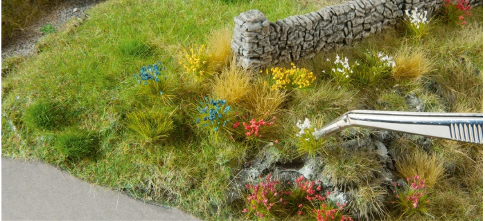 NO 06805 - Fleurs, 250 pièces, vert-jaune, bleu-blanc, bruyère, blé - Noch