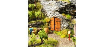 Train électriuqe : NOCH NO14225 - Laser-Cut Portes cave de roche 