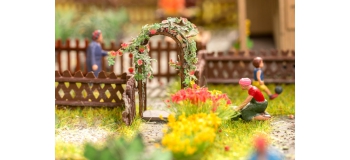 Modélisme ferroviaire : NOCH NO 14228 - Arc en bois avec rosiers grimpants