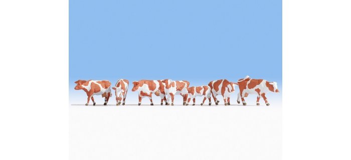 Vaches blanches et brunes - NO 15723 - Noch - Figurines / Scenettes