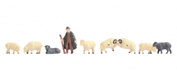 Modélisme ferroviaire : NOCH NO 18210 -Figurines Berger et ses moutons