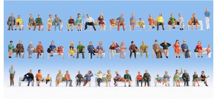 Modélisme ferroviaire : NOCH NO 18402 - Figurines Gens assis (méga-set)
