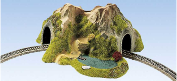 NO 34660 - Tunnel avec Lac, 1 voie, 25 x 25 cm, hauteur 12 cm - Noch