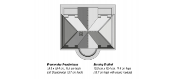 NO 66507 - Maison close en feu, avec effets sonores et lumineux - Noch