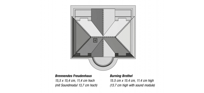 NO 66507 - Maison close en feu, avec effets sonores et lumineux - Noch