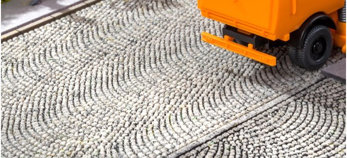 NOCH Trottoir structuré « pavés », modélisme réaliste, 2,4 cm de Large pour écartement de Voie H0