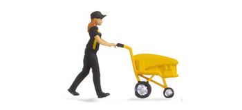 NO 16524 - Tiny-Scenes « Poste » : Livreur de colis avec chariot - Noch