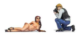NO 10605 - Modèle nu et photographe, 3D-Master - Noch