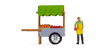 NO 16501 - Tiny-Scenes « Stand de fruits » : Vendeur avec chariot à fruits - Noch