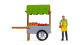 NO 16501 - Tiny-Scenes « Stand de fruits » : Vendeur avec chariot à fruits - Noch