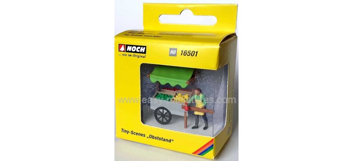 Figurine Noch 16524 - Tiny-Scenes « Poste » : Livreur De Colis Avec Chariot - Échelle HO (1:87)