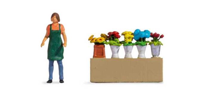 Noch 16508 – Scénette Tiny-Scenes « Achat De Vêtements » : Cliente + Stand, échelle HO (1:87), Neuf