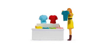 NO 16508 - Tiny-Scenes « Achat de vêtements » : Cliente devant stand de T-shirts - Noch