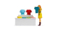 NO 16508 - Tiny-Scenes « Achat de vêtements » : Cliente devant stand de T-shirts - Noch