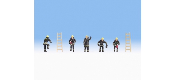 Modélisme ferroviaire :  NOCH NO36021 - Pompiers (vêtements de sécurité noirs)