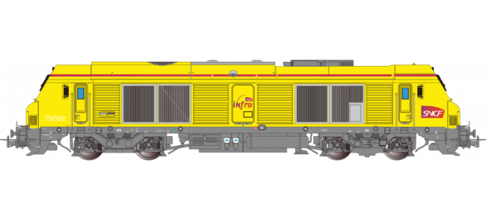 OS7505 - Locomotive diesel BB 675092 SNCF INFRA toit jaune - Oskar