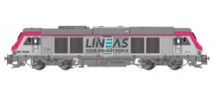 OS7525DCCS - Locomotive dieselBB 75025 nez fuchsia v2 LINEAS, DCC SOUND - Oskar