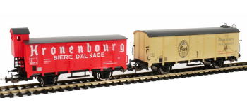P97307 - Set 2 wagons bières d'Alsace, SNCF, Kronenbourg + La Goudale - Piko