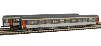 P94502 - Set de 2 voitures Corail Fluo A10u + B11tu, SNCF - Piko