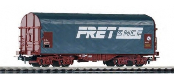 Modélisme ferroviaire : PIKO PI 95337 - Wagon bâche gris à bogies livrée FRET