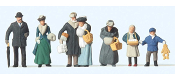 PR12195 - Au marché de Noel en habits d'époque 1900 - Preiser