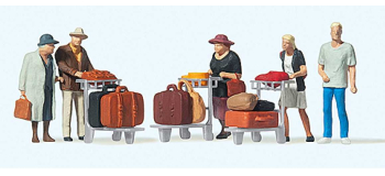 PR10459 - Figurines Voyageurs avec chariots à bagages - Preiser