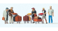 PR10459 - Figurines Voyageurs avec chariots à bagages - Preiser