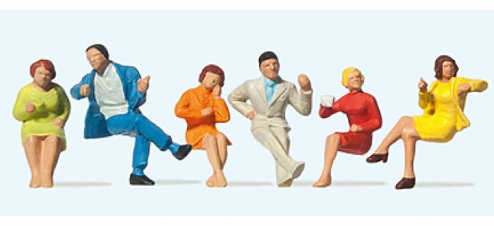 Evemodel P75W – 100 Figurines Peintes OO 1:75 – Personnages Assis Et Debout – Pour Trains Miniatures, Dioramas, écoles