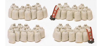 PR17102 - 60 sacs + 2 diables, à peindre - Preiser