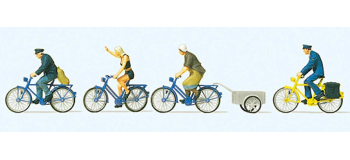 PR10507 - Cyclistes et remorque de vélo - Preiser