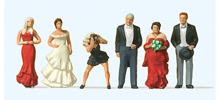 PR10331 - Invités du mariage en tenue de soirée élégante - Preiser