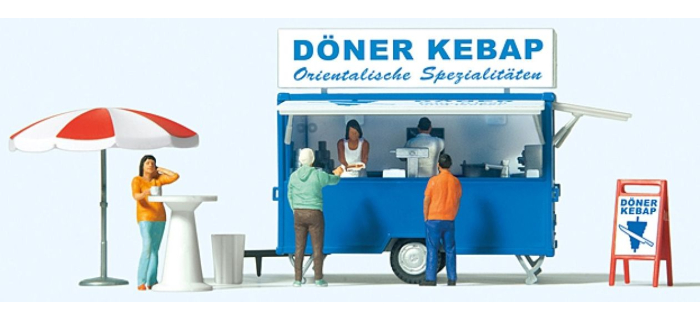 PR10747 - Remorque mobile stand de vente KEBAB - Preiser