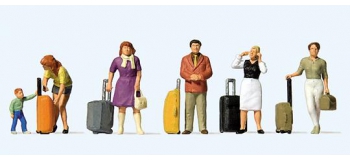 PR10641 - voyageurs avec valises à roulettes - Preiser
