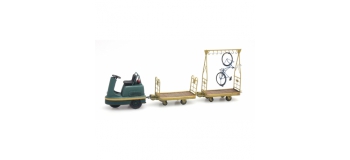 Train électrique : ARTITEC ARTDE010 - Set de Tracteur PEG + 1 chariot avec vélo + 1 chariot à bagages