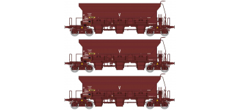 WB-678 - Coffret de 3 wagons trémie F70 Uas, SNCF ep V - REE Modeles