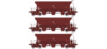 WB-679 - Coffret de 3 wagons trémie F70 Uas, SNCF ep IV-V - REE Modeles