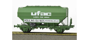 WB-630 - Set de 2 wagons céréaliers UFAC Moulins du Bos, vert - REE Modeles