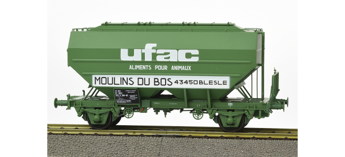 WB-630 - Set de 2 wagons céréaliers UFAC Moulins du Bos, vert - REE Modeles