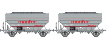 WB-632 - Set de 2 wagons céréaliers MONFER FRANCE, Gris - REE Modeles