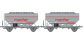 WB-632 - Set de 2 wagons céréaliers MONFER FRANCE, Gris - REE Modeles