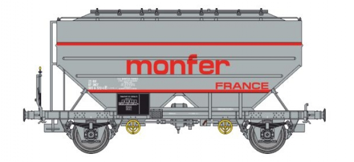 WB-633 - Wagon céréalier MONFER FRANCE, Gris - REE Modeles