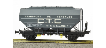WB-626 - Wagon céréalier CTC, Gris Foncé (autre numéro) - REE Modeles