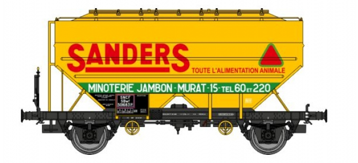 WB-629 - Wagon céréalier SANDERS, ancien logo (autre numéro) - REE Modeles