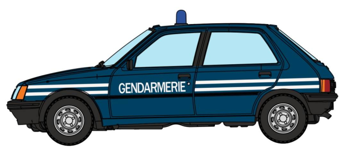 CB-153 - Voiture Peugeot 205 GE, Gendarmerie (Bandes Blanches) - REE Modeles