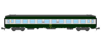 NW-188 - Voiture couchettes UIC B9c9x toit haut gris, livrée 160 - REE Modeles