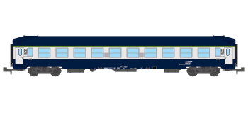 NW-220 - Voiture couchettes UIC B9c9x toit haut, livrée TEN logo casquette - REE Modeles