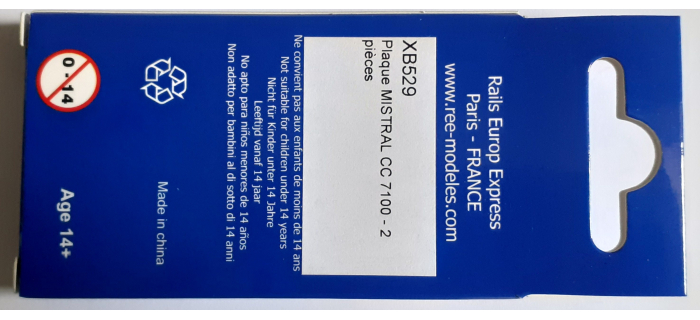 XB-529 - Plaque MISTRAL CC7100 - 2 pièces - REE Modeles
