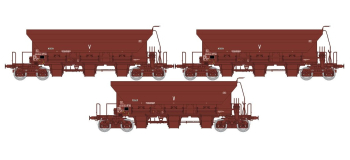 WB-808 - Coffret de 3 wagons trémie F70 Uas INFRA V, SNCF - REE Modeles