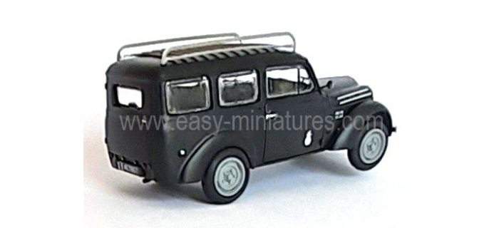 CB-202 - Voiture Renault JUVAQUATRE Break vitré noir GENDARMERIE + galerie - REE Modeles