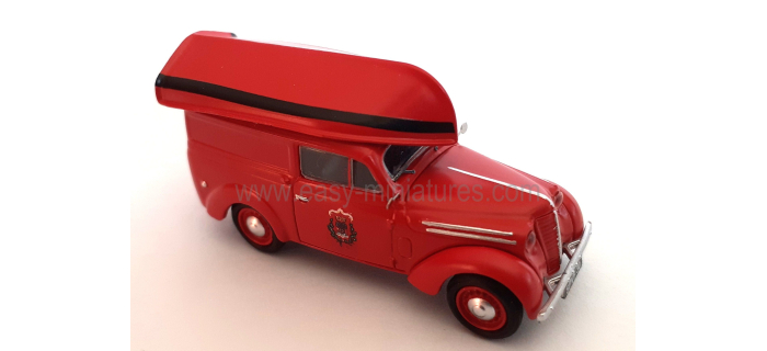 CB-203 - Voiture Renault JUVAQUATRE Fourgon tôlé POMPIER + Barque - REE Modeles
